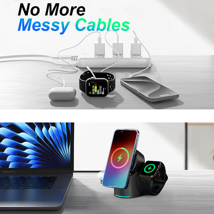 3-in-1 Touch Rotating Wireless Charger