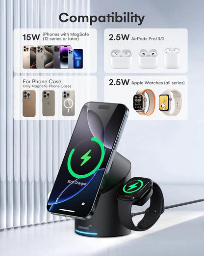 3-in-1 Touch Rotating Wireless Charger